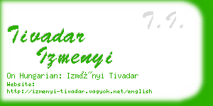 tivadar izmenyi business card